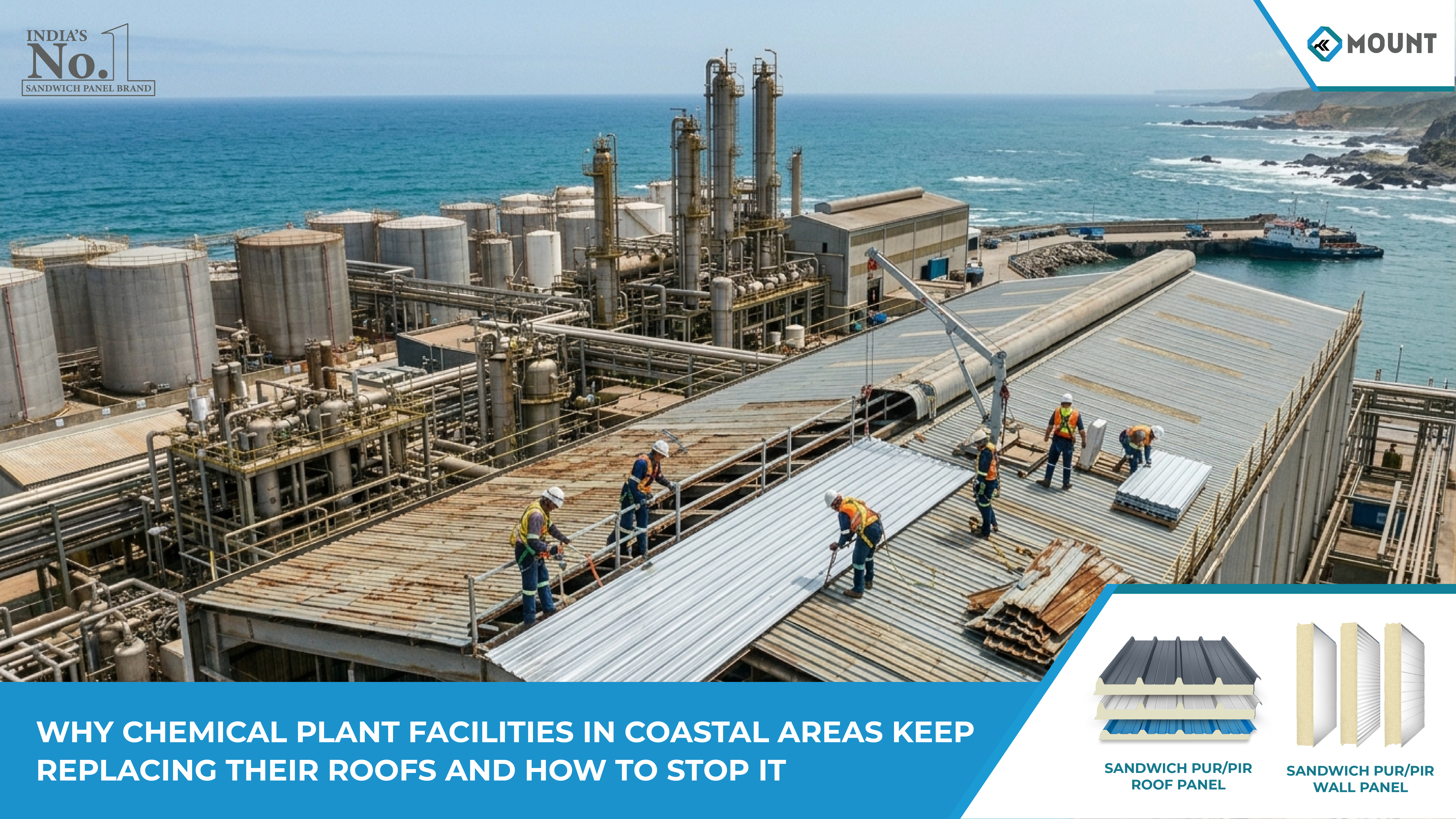 Why Chemical Plant Facilities in coastal areas keep replacing their Roofs and How to Stop it