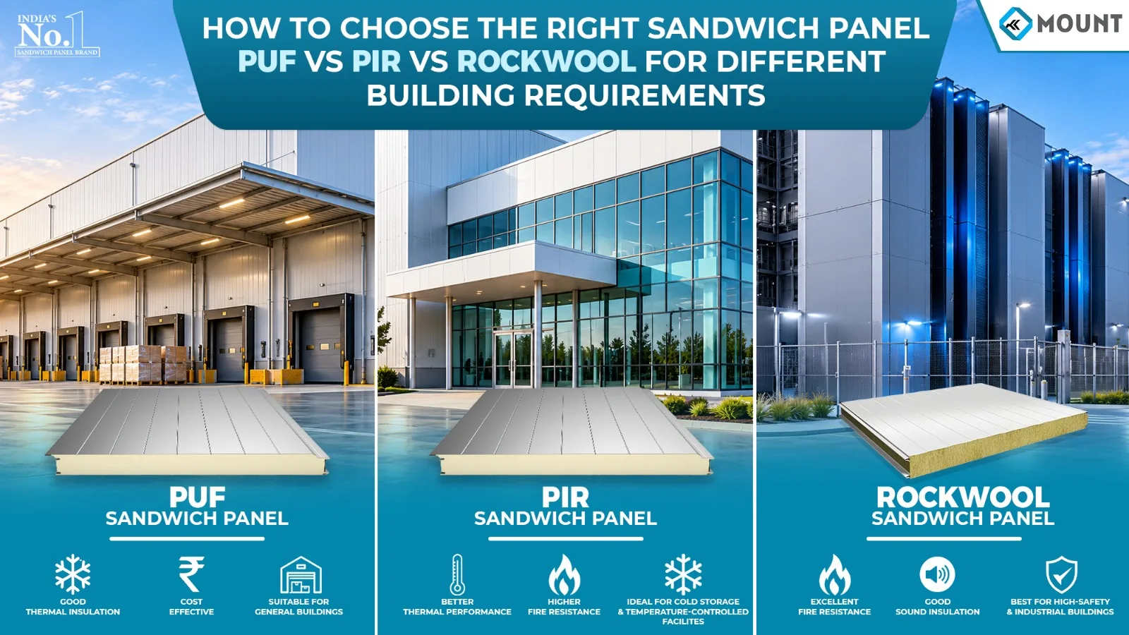 How to Choose the Right Sandwich Panel: PUF vs PIR vs Rockwool for Different Building Requirements